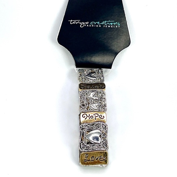 Tanya Creations  - Two Toned Stretch Bracelet - Hope, Love, Faith - Picture 4 of 4